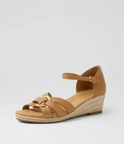 Women DIANA FERRARI Heels|Sandals-Hanoi Tan Leather Sandals