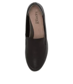Women SUPERSOFT Comfort|Loafers-Harding2 Black Leather Slip-On Shoes