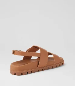 Women SUPERSOFT Flats|Sandals-Harmonae Dark Tan Leather Sandals