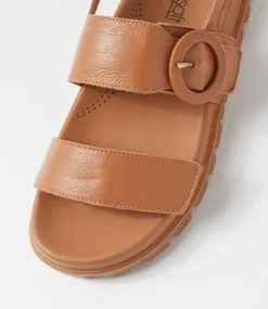 Women SUPERSOFT Flats|Sandals-Harmonae Dark Tan Leather Sandals