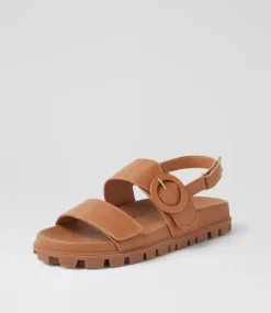 Women SUPERSOFT Flats|Sandals-Harmonae Dark Tan Leather Sandals