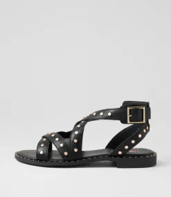 Women I LOVE BILLY Flats|Sandals-Hartella Black Sandals