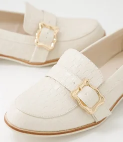 Women I LOVE BILLY Flats-Hasha Latte Weave Emboss Flat Shoes