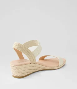 Women DIANA FERRARI Espadrilles|Wedges-Havan Cream Weave Elastic Sandals