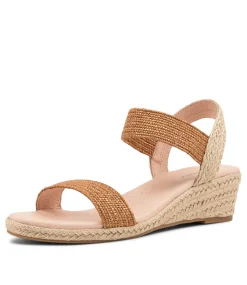 Women DIANA FERRARI Espadrilles|Wedges-Havan Tan Weave Elastic Espadrilles