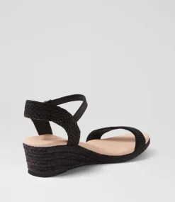 Women DIANA FERRARI Sandals|Heels-Havarna Black Jewel Leather Sandals