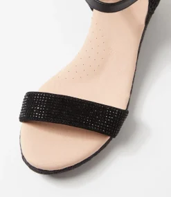 Women DIANA FERRARI Sandals|Heels-Havarna Black Jewel Leather Sandals