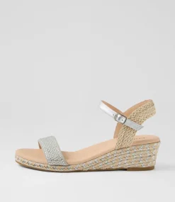 Women DIANA FERRARI Heels|Sandals-Havarna Silver Jewel Leather Sandals