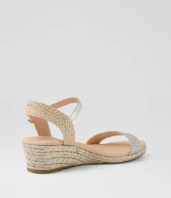 Women DIANA FERRARI Heels|Sandals-Havarna Silver Jewel Leather Sandals