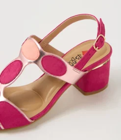 Women I LOVE BILLY Sandals|Heels-Hayton Pink Multi Microsuede Sandals