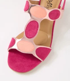 Women I LOVE BILLY Sandals|Heels-Hayton Pink Multi Microsuede Sandals