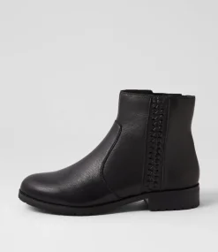 Women SUPERSOFT Boots|Comfort-Hazzle Black Leather Ankle Boots