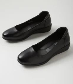 Women SUPERSOFT Comfort|Heels-Heidei Black Leather Heels