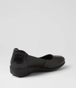 Women SUPERSOFT Comfort|Heels-Heidei Black Leather Heels