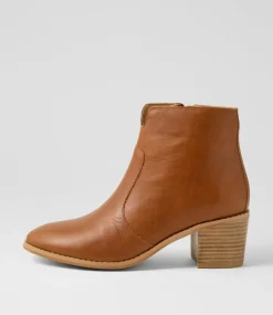 Women DIANA FERRARI Boots-Helex Dark Rum Natural Leather Ankle Boots