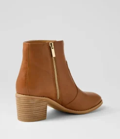 Women DIANA FERRARI Boots-Helex Dark Rum Natural Leather Ankle Boots