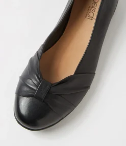 Women SUPERSOFT Comfort|Flats-Hersay Black Leather Flat Shoes