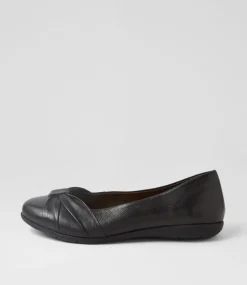 Women SUPERSOFT Comfort|Flats-Hersay Black Leather Flat Shoes
