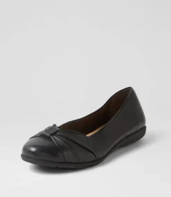 Women SUPERSOFT Comfort|Flats-Hersay Black Leather Flat Shoes