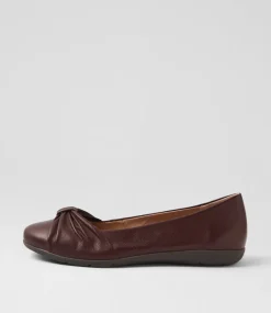 Women SUPERSOFT Comfort|Flats-Hersay Wine Leather Flat Shoes