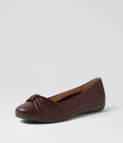 Women SUPERSOFT Comfort|Flats-Hersay Wine Leather Flat Shoes