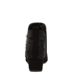 Women I LOVE BILLY Boots-Hesta Black Microsuede Ankle Boots