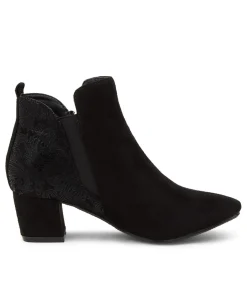 Women I LOVE BILLY Boots-Hesta Black Microsuede Ankle Boots