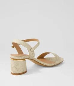 Women I LOVE BILLY Heels|Sandals-Heyyo Beige Snake Metallic Sandals