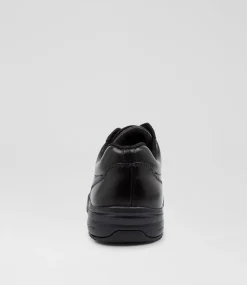 COLORADO Junior School Shoes-HIACE JNR E LCE BLK LTHR