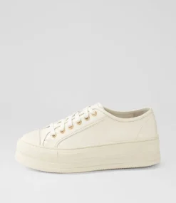 Women TOP END Sneakers-Hikara Ivory Patent Leather Sneakers