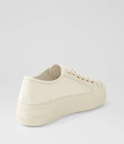 Women TOP END Sneakers-Hikara Ivory Patent Leather Sneakers