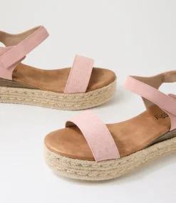 Women I LOVE BILLY Espadrilles|Wedges-Hilaro Blush Weave Rose Sandals