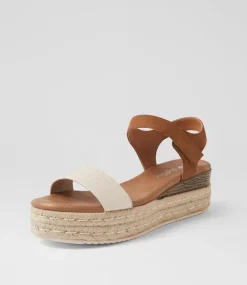 Women I LOVE BILLY Espadrilles|Wedges-Hilaro Latte Weave Tan Sandals