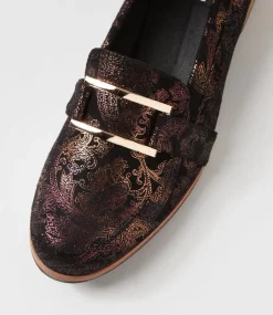 Women I LOVE BILLY Loafers|Flats-Hisho Bronze Print Microsuede Loafers