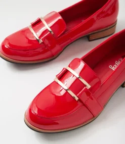 Women I LOVE BILLY Loafers|Flats-Hisho Red Patent Pu Loafers