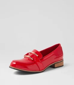 Women I LOVE BILLY Loafers|Flats-Hisho Red Patent Pu Loafers