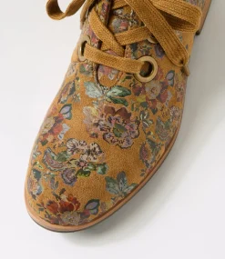 Women I LOVE BILLY Boots-Hissel Tan Flower Microsuede Ankle Boots
