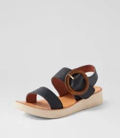 Women DIANA FERRARI Sandals|Flats-Hitaly Navy White Leather Sandals