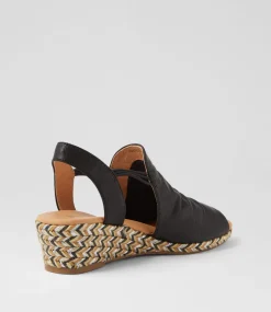Women DIANA FERRARI Espadrilles|Wedges-Hlensia Black Multi Rope Leather Sandals