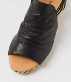 Women DIANA FERRARI Espadrilles|Wedges-Hlensia Black Multi Rope Leather Sandals