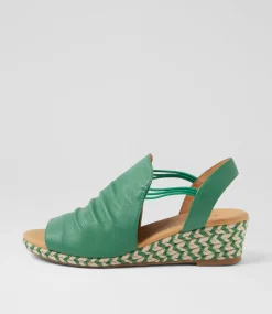 Women DIANA FERRARI Espadrilles|Wedges-Hlensia Green Multi Rope Leather Sandals