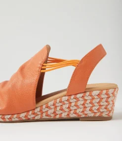 Women DIANA FERRARI Espadrilles|Wedges-Hlensia Orange Multi Rope Leather Sandals