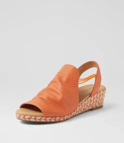 Women DIANA FERRARI Espadrilles|Wedges-Hlensia Orange Multi Rope Leather Sandals