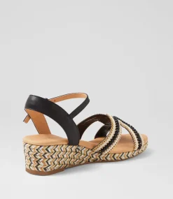 Women DIANA FERRARI Heels|Sandals-Hobarts Black Multi Sandals