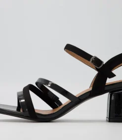 Women I LOVE BILLY Heels|Sandals-Hodor Black Mix Sandals