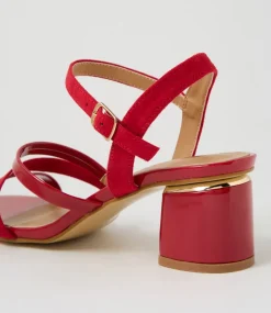 Women I LOVE BILLY Heels|Sandals-Hodor Red Mix Sandals
