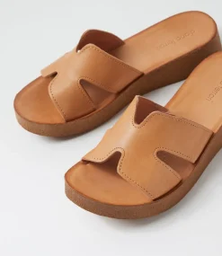 Women DIANA FERRARI Flats|Sandals-Hollyss Tan Natural Leather Sandals