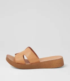 Women DIANA FERRARI Flats|Sandals-Hollyss Tan Natural Leather Sandals