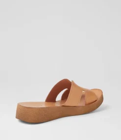 Women DIANA FERRARI Flats|Sandals-Hollyss Tan Natural Leather Sandals