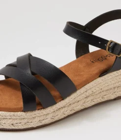 Women I LOVE BILLY Espadrilles|Heels-Holsloe Black Sandals